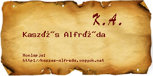 Kaszás Alfréda névjegykártya